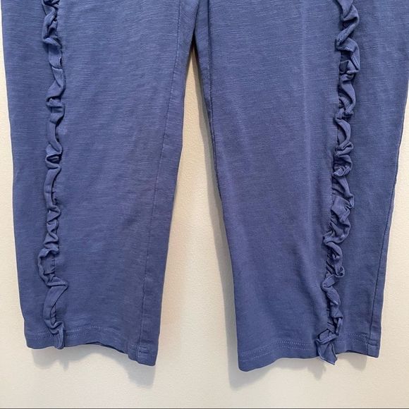 Girl’s Matilda Jane Scenic Hike Blue Ruffle Cropped Pants - Picture 3 of 6